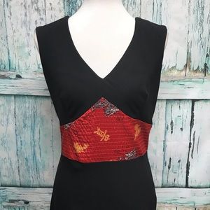 Black Dress with Red Band